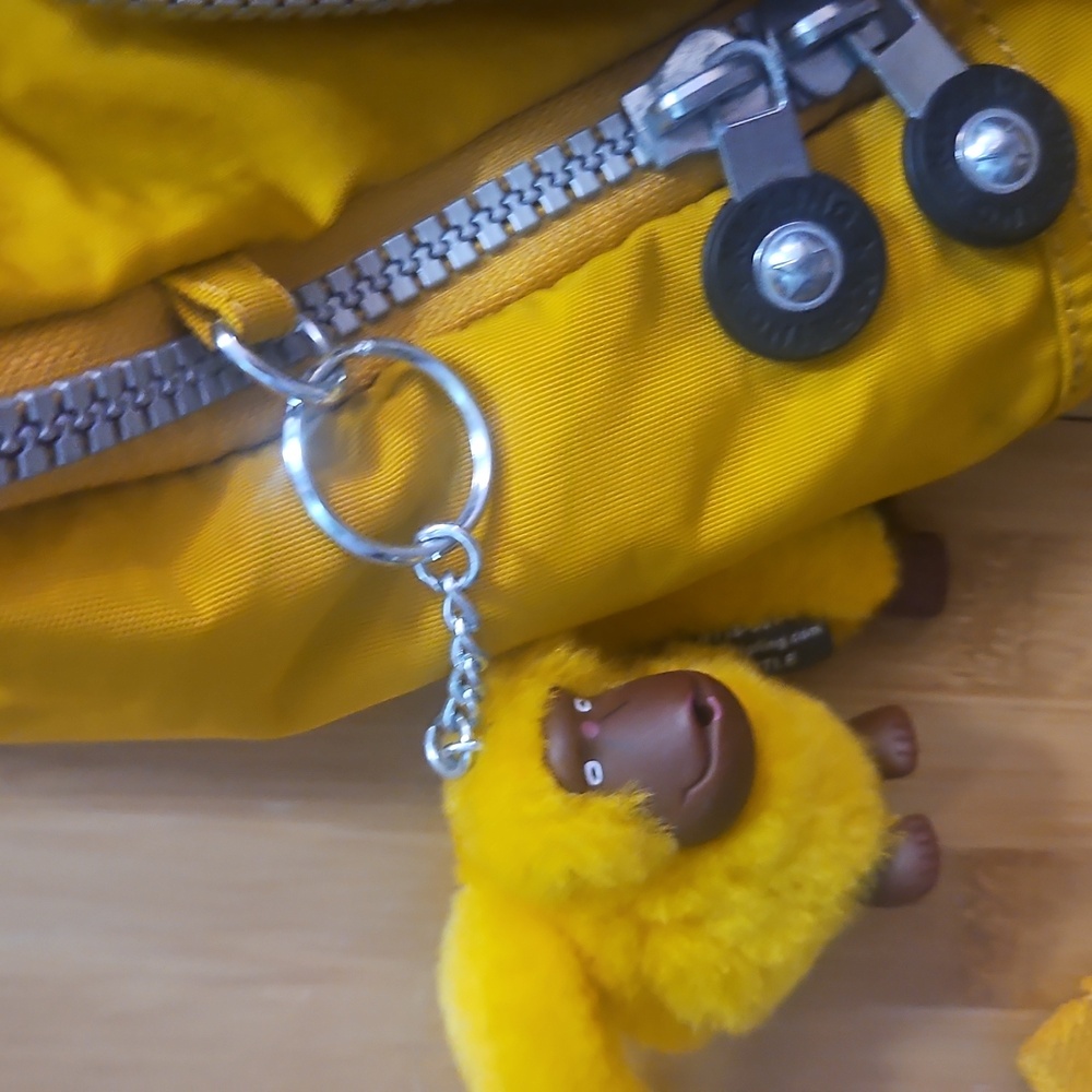 Kipling Mustard Backpack With Charm - image 3